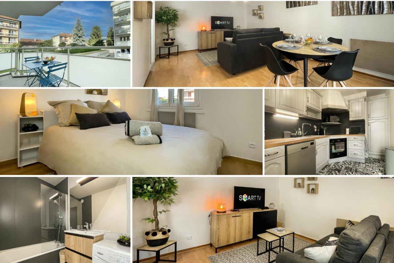 אנמסה Homey Wood - New - Appartement Avec Une Chambre - Parking Prive Gratuit - Balcon Prive - A 5 Min De La Gare Pour Rejoindre Geneve מראה חיצוני תמונה